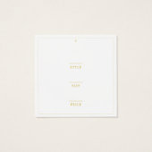 Balise de prix du vêtement blanc or simple (Dos)