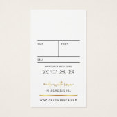 Balise de prix Étiquette du logo blanc et or (Dos)