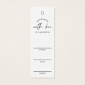 Balise de prix minimaliste simple des vêtements no (Dos)