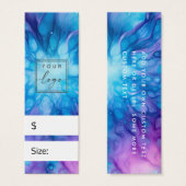 Balise de prix motif bleu violet (Devant & derrière)