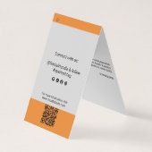 Balise de prix plié du logo gris orange QR Code (Back)