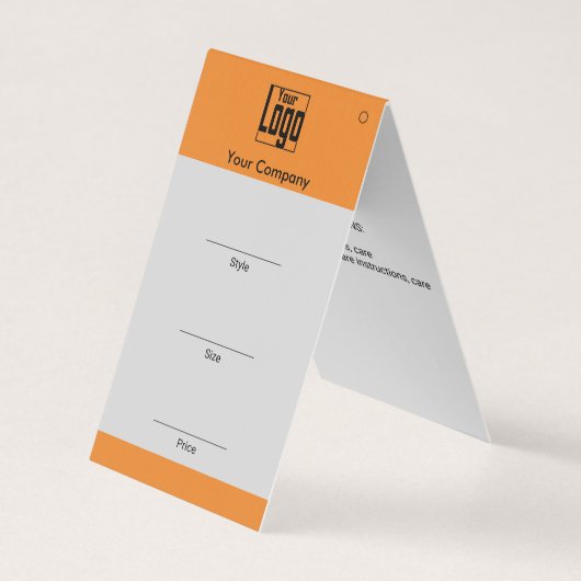 Balise de prix plié du logo gris orange QR Code (Front)