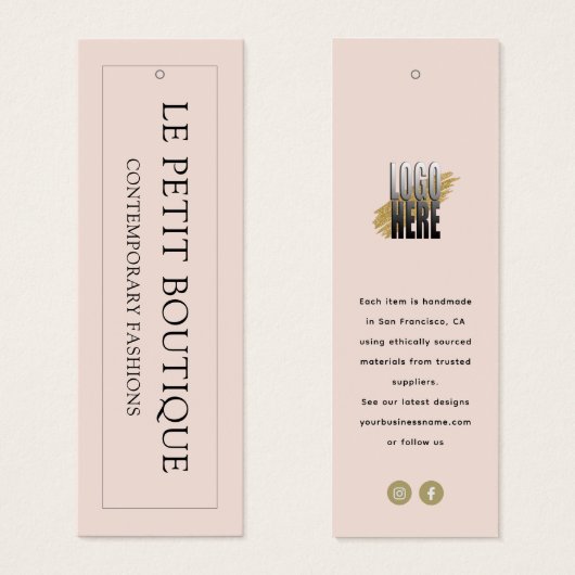 Balise de suspension de la boutique de vêtements m (Devant & derrière)