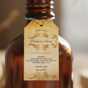 Balise de suspension Étiquette de style apothecair