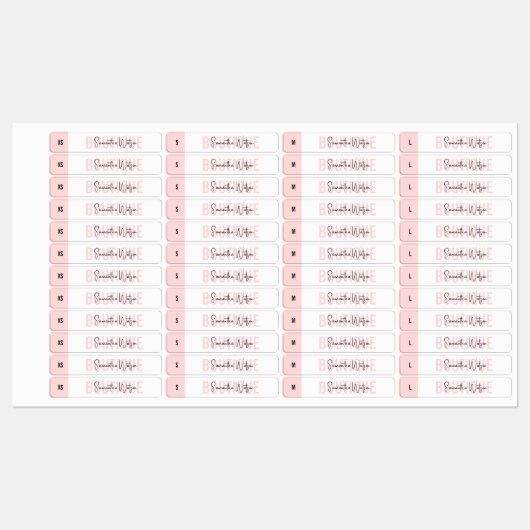 Balise de taille moderne rose pâle Étiquette (Feuille)