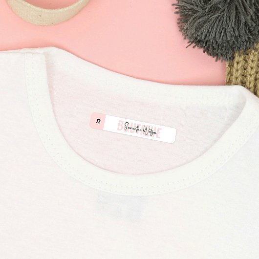 Balise de taille moderne rose pâle Étiquette