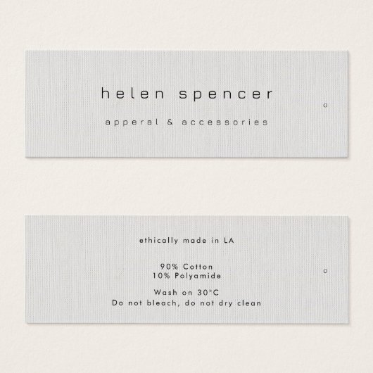 Balise de vêtements légers minimaux, Balise de pri (Devant & derrière)