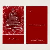 Balise de voeux Abstraite Red X'mas Tree & Swirls  (Devant & derrière)