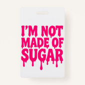 Balise d'identification de badge vertical rose néo (Devant)