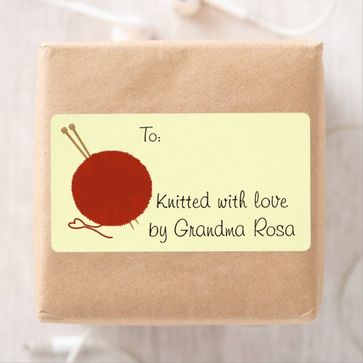 Balise Étiquette cadeau tricot (En situation)