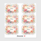 Balise Étiquette de nom des fleurs d'aquarelle (Feuille)