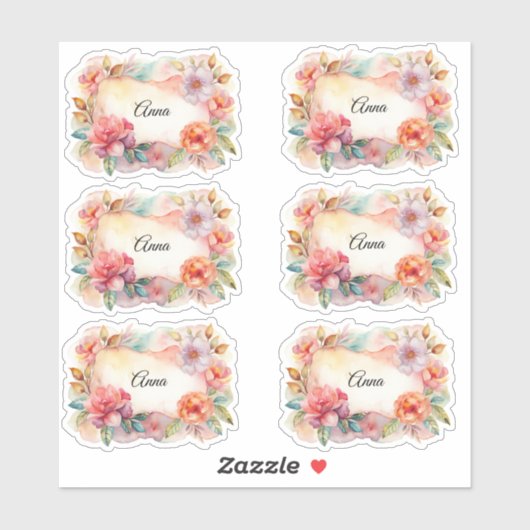 Balise Étiquette de nom des fleurs d'aquarelle (Feuille)