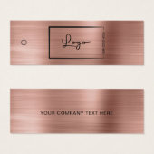 Balise Étiquette du logo de l'entreprise rose (Devant & derrière)