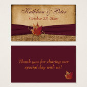 Balise Favoris d'automne, FAUX Burlap Favoriser -  (Devant & derrière)