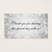 Balise Favoris de mariage Argent Winter Wonderland (Dos)