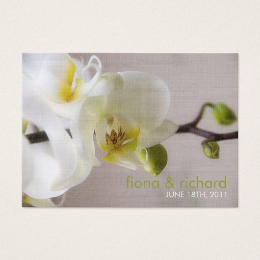 Balise Favoris de mariage ・ Orchidée blanche (Devant)