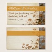 Balise Fleurs Autum, FAUX Wood Wedding Favor (Devant & derrière)