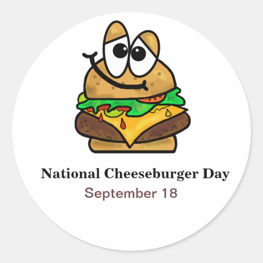 Balise Funny National Cheeseburger Day Stickers /N (Devant)
