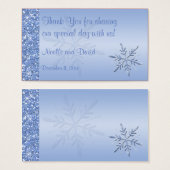Balise Glittery Blue Snowflakes Wedder Favor (Devant & derrière)