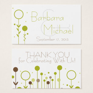 Balise Green Modern Floral Dot Simple Wedding Favo