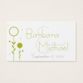 Balise Green Modern Floral Dot Simple Wedding Favo (Devant)