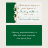 Balise Green White Gold Scrolls, Shamrock Favorise (Devant & derrière)