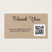 Balise Hang du logo Merci QR Code Kraft (Dos)