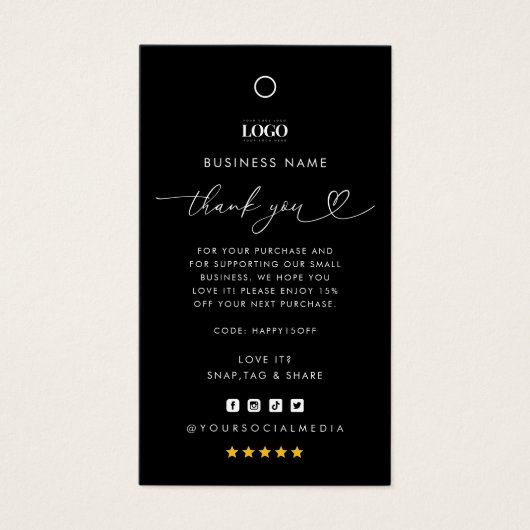 Balise Hang du logo personnalisé Merci d'affaires (Devant)