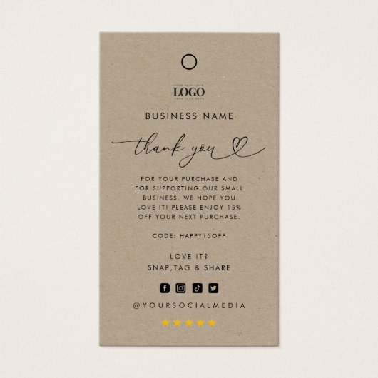 Balise Hang du logo personnalisé Merci d'affaires (Devant)