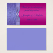 Balise IMPRIMÉE RIBBON Fuchsia, Mariage violet Fav (Devant & derrière)