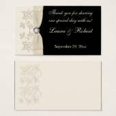 Balise Ivory and Black Floral Wedding Favor (Devant & derrière)