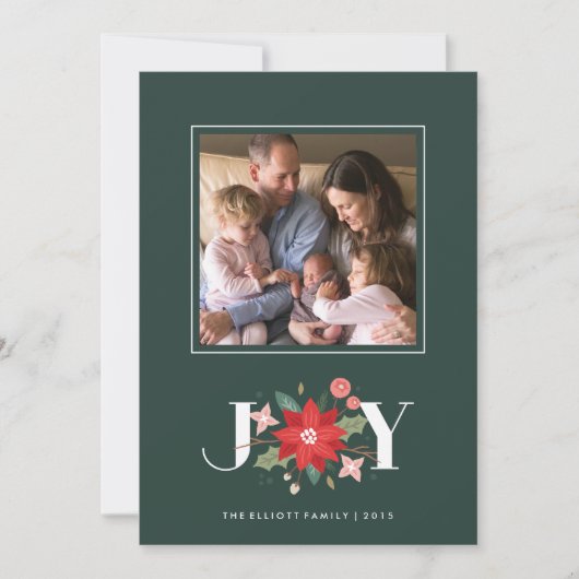 Balise Joy Flourish Carte de vacances - Pin (Devant)