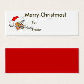 Balise Joyeux Noël de la souris Père Noël (Devant & derrière)