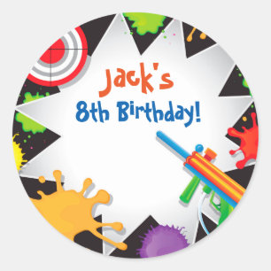 Balise laser Paint Ball Stickers Favour Anniversai