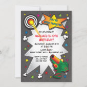 Balise Lazer Invitation de fête d'anniversaire (Devant)