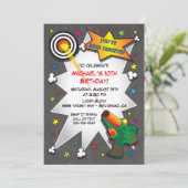 Balise Lazer Invitation de fête d'anniversaire (Debout devant)