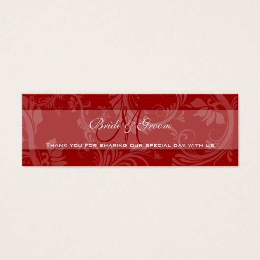 Balise mariage blanc rouge "merci" (Devant)