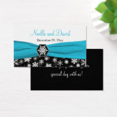 Balise Noir, Blanc, Aqua Snowflakes Wedding Favor (Bureau)