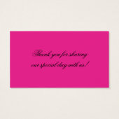 Balise Noir, Blanc et Fuchsia Wedding Favor (Dos)