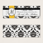 Balise Noir Damas Mariage Jaune Favor (Devant & derrière)