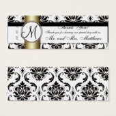 Balise Noir Damask Gold Wedding Favor (Devant & derrière)