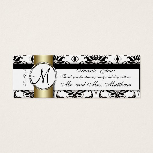 Balise Noir Damask Gold Wedding Favor (Devant)