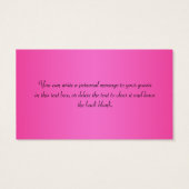 Balise Noir et Rose Floral Wedding Favor (Dos)