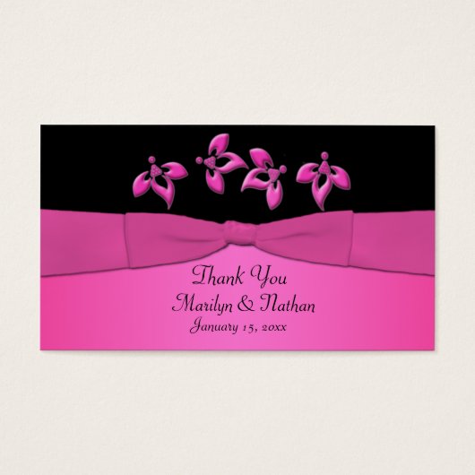 Balise Noir et Rose Floral Wedding Favor (Devant)