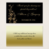 Balise Noir, Floral Or, Papillons Mariage Favor (Devant & derrière)
