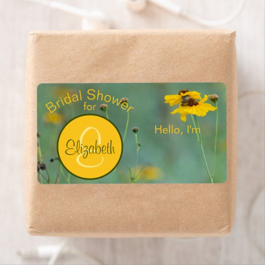 Balise Nom du Étiquette de papier monogramme de Fê (En situation)