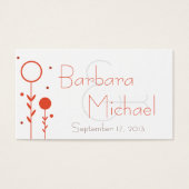 Balise Orange Modern Floral Dot Simple Wedding Fav (Devant)