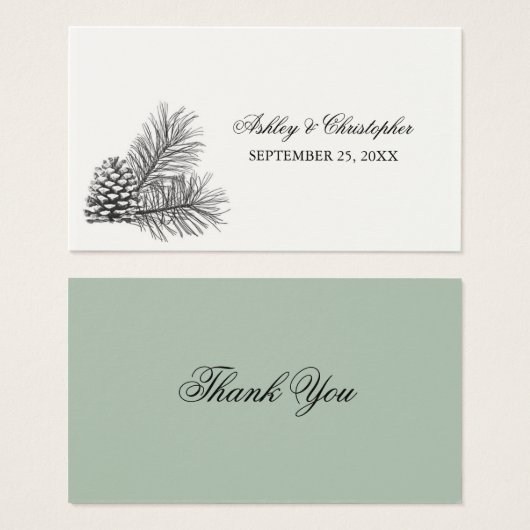 Balise Pine Cone Rustique Wedding Favor (Devant & derrière)