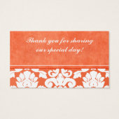 Balise Privilège Mariage damassé orange et blanc (Dos)