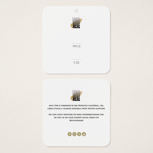 Balise Prix du logo moderne accrochage Carré (Devant & derrière)